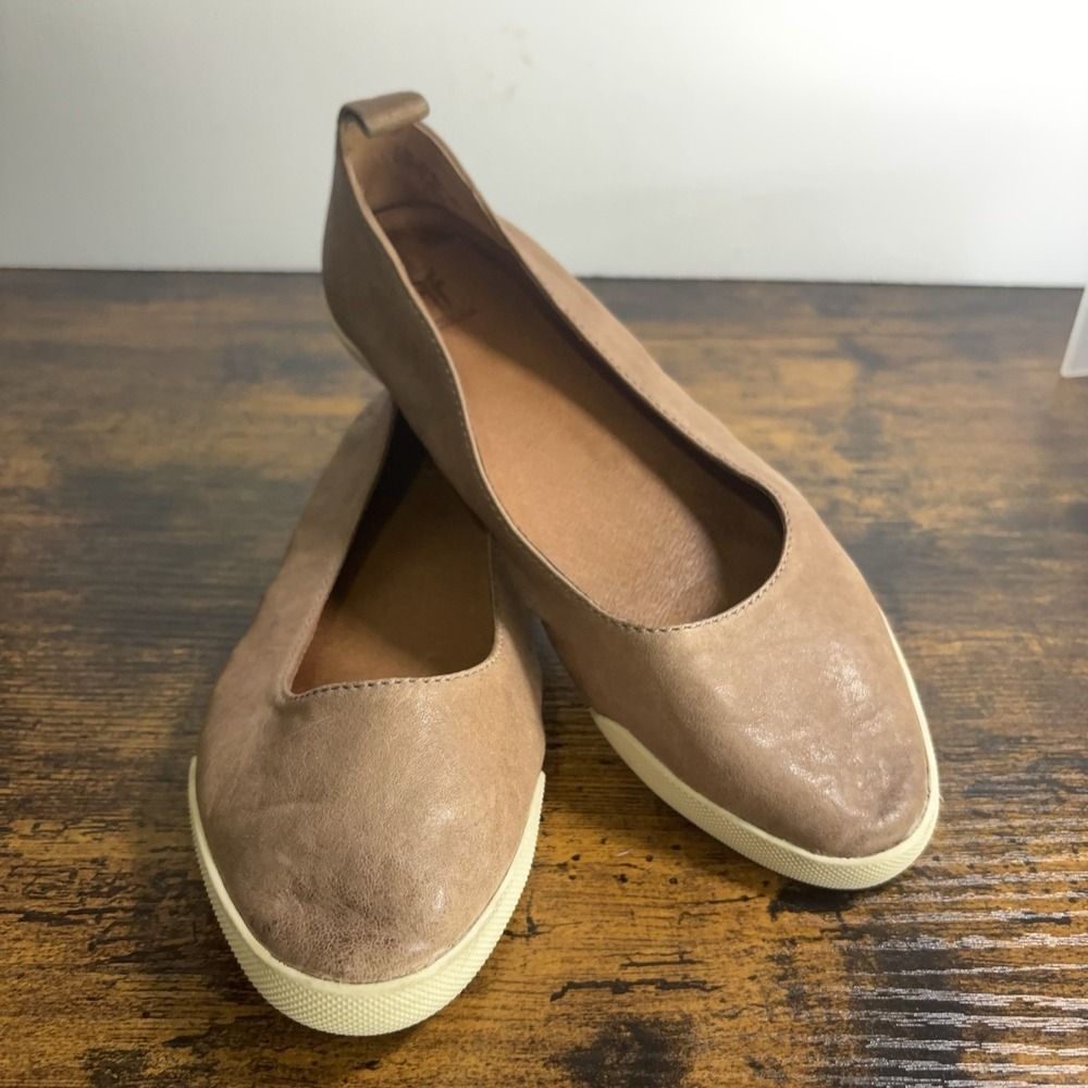 Frye Melanie Ballet Flats Womens 7.5M Brown Leather Slip On Rustic Boho